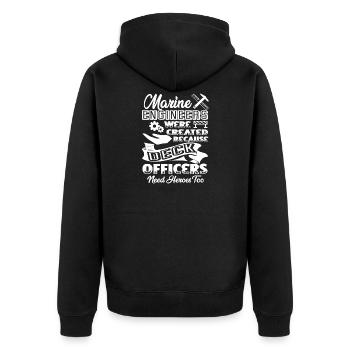 Marine Engineer Marine Engineer Heroes - Unisex Premium Bio Zip Hoodie - Schwarz - Hinten - Nico (187cm)