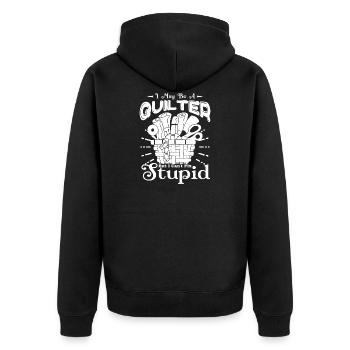 Quilting Quilter ne peut pas fixer stupide - Veste à capuche bio Premium Unisexe - noir - Dos - Nico (187cm)