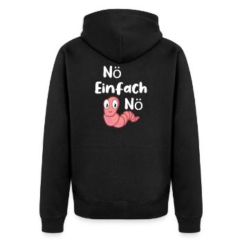 Noe einfach Noe Wurm - Unisex Premium Bio Zip Hoodie - Schwarz - Hinten - Nico (187cm)