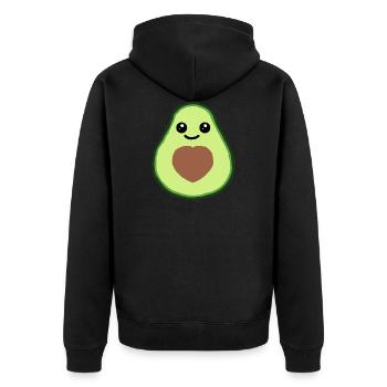 avocado - Unisex Premium Organic Zip Hoodie - black - Back - Nico (187cm)