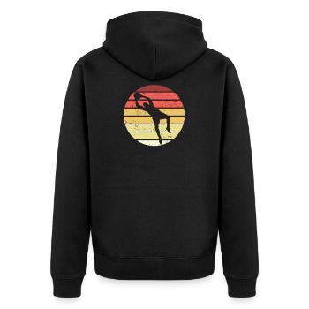 Torwart Fußball Handball Torhüter Goalkeeper - Unisex Premium Bio Zip Hoodie - Schwarz - Hinten - Nico (187cm)