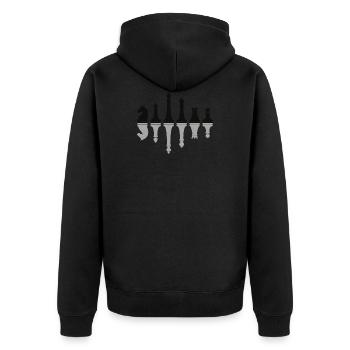 Chess Pieces Mirrored Black Grey - Unisex Premium Organic Zip Hoodie - black - Back - Nico (187cm)