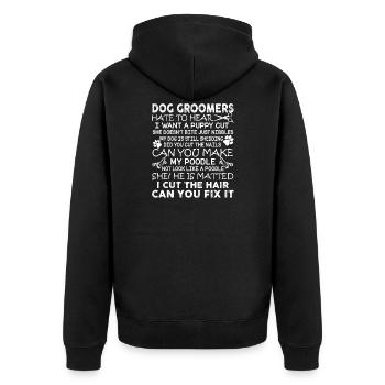Dog Groomer Dog Groomer Job - Unisex Premium Organic Zip Hoodie - black - Back - Nico (187cm)