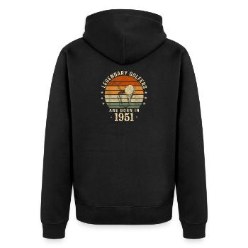 Golf cadeau fête des pères 1951 - Veste à capuche bio Premium Unisexe - noir - Dos - Nico (187cm)