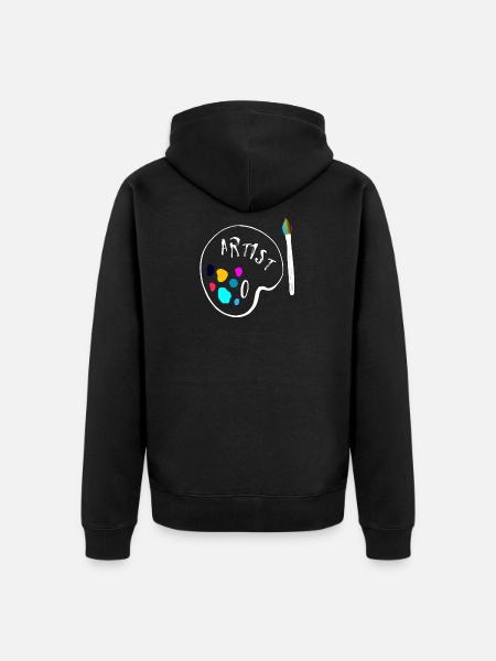 artist white - Unisex Premium Organic Zip Hoodie - black