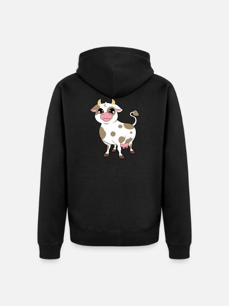 cow - Unisex Premium Organic Zip Hoodie - black