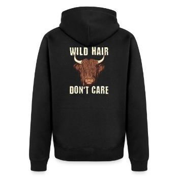 Wild Hair Dont Care Higland Cattle Vache - Veste à capuche bio Premium Unisexe - noir - Dos - Nico (187cm)
