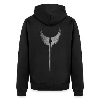 Valkyrie Wings, Valhalla, Odin, Thor, Loki, Viking - Unisex Premium Organic Zip Hoodie - black - Back - Nico (187cm)
