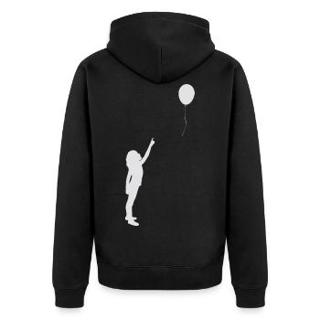 Balloon Girl Street Art Classique - Veste à capuche bio Premium Unisexe - noir - Dos - Nico (187cm)