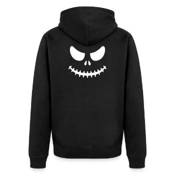 Halloween Pumpkin Face Monster Mask Gifts - Unisex Premium Organic Zip Hoodie - black - Back - Nico (187cm)
