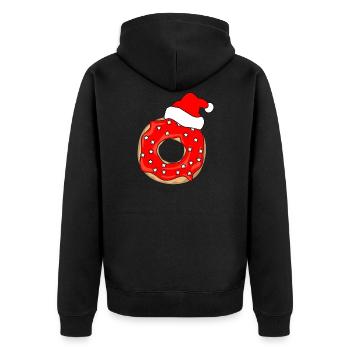 CHRISTMAS DONUT CHRISTMAS CAP ST. NICHOLAS GIFT - Unisex Premium Organic Zip Hoodie - black - Back - Nico (187cm)