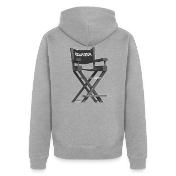 Regisseur Filmemacher - Unisex Premium Bio Zip Hoodie - Grau meliert - Hinten - Nico (187cm)