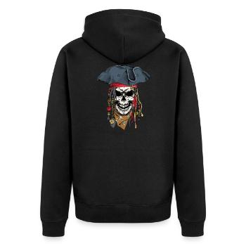 Pirates Skull - Unisex Premium Organic Zip Hoodie - black - Back - Nico (187cm)