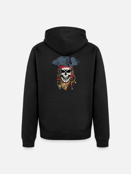 Pirates Skull - Unisex Premium Organic Zip Hoodie - black