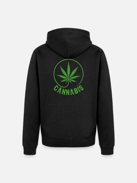 Cannabis - Veste à capuche bio Premium Unisexe - noir