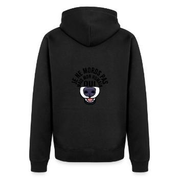 Je ne mords pas mais mon humain oui - Veste à capuche bio Premium Unisexe - noir - Dos - Nico (187cm)