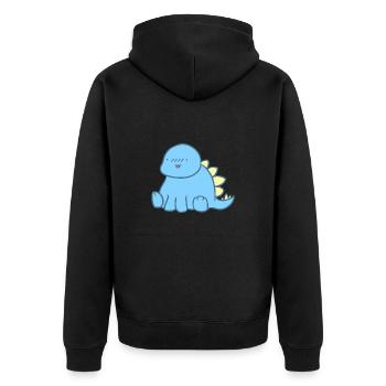 Cute Dino - Unisex Premium Organic Zip Hoodie - black - Back - Nico (187cm)