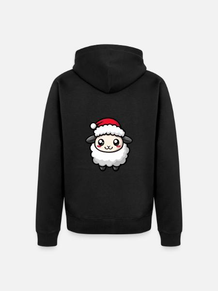 Sheep Christmas Christmas - Unisex Premium Organic Zip Hoodie - black