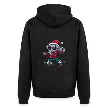 Elephant Christmas Funny - Unisex Premium Organic Zip Hoodie - black - Back - Nico (187cm)