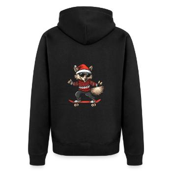 Loup Noël Drôle - Veste à capuche bio Premium Unisexe - noir - Dos - Nico (187cm)