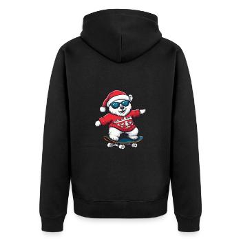 Ours polaire Noël drôle - Veste à capuche bio Premium Unisexe - noir - Dos - Nico (187cm)