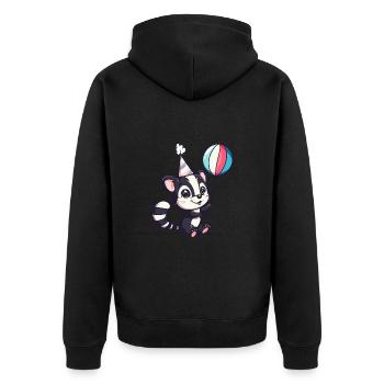 Stinktier Geburtstag Baby - Unisex Premium Bio Zip Hoodie - Schwarz - Hinten - Nico (187cm)