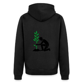 Environnement de plantation - Veste à capuche bio Premium Unisexe - noir - Dos - Nico (187cm)