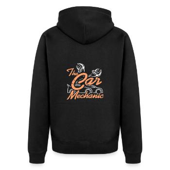 Wrench Life Auto Garage Repair Enthusiast Quote - Unisex Premium Bio Zip Hoodie - Schwarz - Hinten - Nico (187cm)