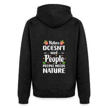 Nature Protection de l’environnement Montagnes - Veste à capuche bio Premium Unisexe - noir - Dos - Nico (187cm)
