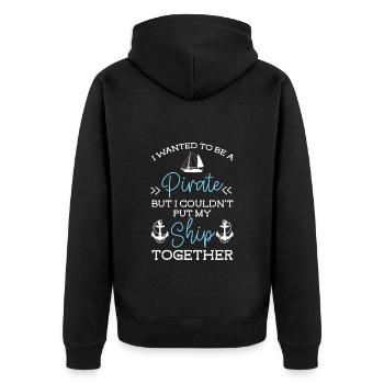 Ship Boat Skipper Cruise - Unisex Premium Organic Zip Hoodie - black - Back - Nico (187cm)