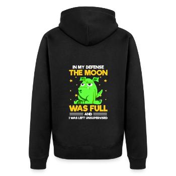 Böse Baby Großer Bruder - Unisex Premium Bio Zip Hoodie - Schwarz - Hinten - Nico (187cm)