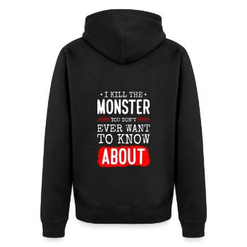 Süß Familie Halloween Große Schwester - Unisex Premium Bio Zip Hoodie - Schwarz - Hinten - Nico (187cm)