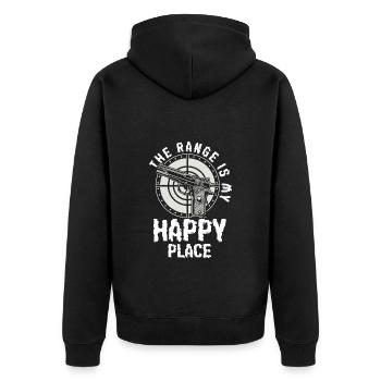 Pistol Ammunition Hunting Sport - Unisex Premium Organic Zip Hoodie - black - Back - Nico (187cm)