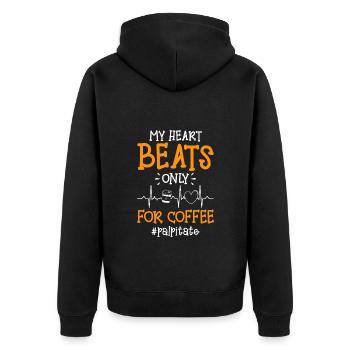 Fatigue des grains de café Lait et sucre - Veste à capuche bio Premium Unisexe - noir - Dos - Nico (187cm)