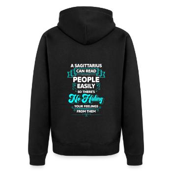 Sternzeichen Astrologie Energie - Unisex Premium Bio Zip Hoodie - Schwarz - Hinten - Nico (187cm)