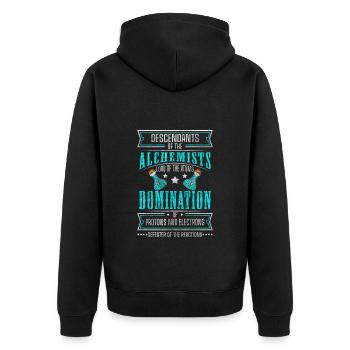 Alchemist Nature Occult Research - Unisex Premium Organic Zip Hoodie - black - Back - Nico (187cm)