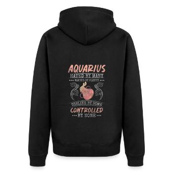 Sternzeichen Horoskop Astrologie Geburtsmonat - Unisex Premium Bio Zip Hoodie - Schwarz - Hinten - Nico (187cm)