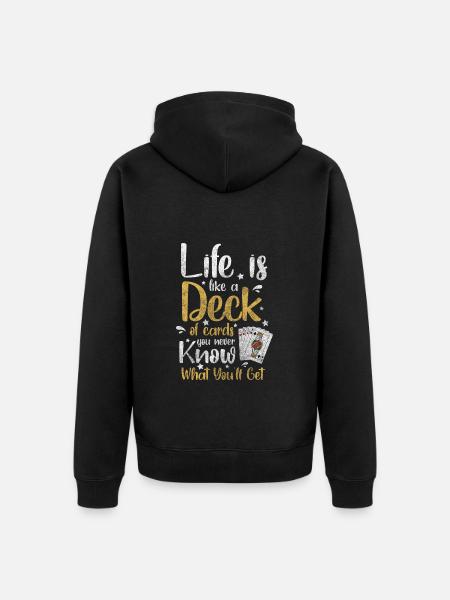 Ace Vegas Card Game - Unisex Premium Organic Zip Hoodie - black
