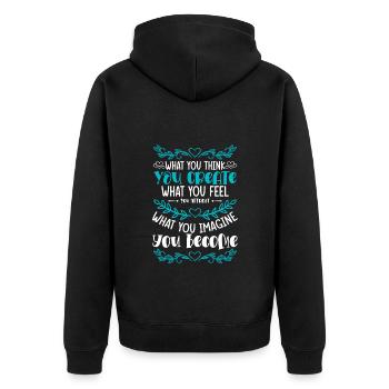 Énergie positive Yoga fort - Veste à capuche bio Premium Unisexe - noir - Dos - Nico (187cm)