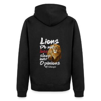 Lion Safari Predator Hunter - Veste à capuche bio Premium Unisexe - noir - Dos - Nico (187cm)