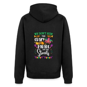 Party New Orleans Ketten Musik - Unisex Premium Bio Zip Hoodie - Schwarz - Hinten - Nico (187cm)