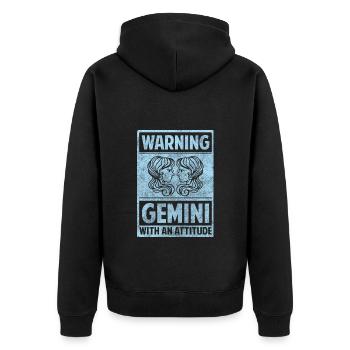 Sternzeichen Horoskop Mai Aszendent - Unisex Premium Bio Zip Hoodie - Schwarz - Hinten - Nico (187cm)