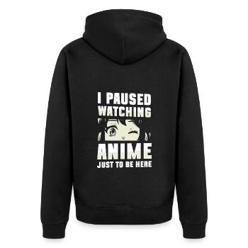 Manga Senpai Kanji Asiatique - Veste à capuche bio Premium Unisexe - noir - Dos - Nico (187cm)