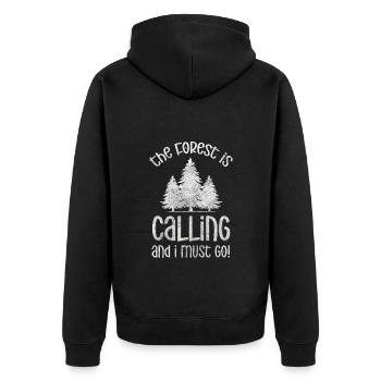 Baum Naturliebhaber Erholung Landschaft - Unisex Premium Bio Zip Hoodie - Schwarz - Hinten - Nico (187cm)