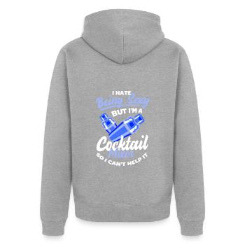 Barkeeper Getränke - Unisex Premium Bio Zip Hoodie - Grau meliert - Hinten - Nico (187cm)