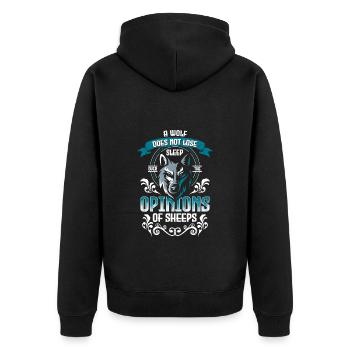 Werwolf Hund Heulen Wolfpack - Unisex Premium Bio Zip Hoodie - Schwarz - Hinten - Nico (187cm)