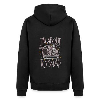 Fotografin Bild Herzschlag - Unisex Premium Bio Zip Hoodie - Schwarz - Hinten - Nico (187cm)