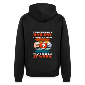 Billiards Billiard Player Billiard Table Ball - Unisex Premium Organic Zip Hoodie - black - Back - Nico (187cm)