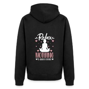 Yoga Geist Buddha Spirit - Unisex Premium Organic Zip Hoodie - black - Back - Nico (187cm)
