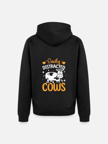 Kühe Bauer Nutztier - Unisex Premium Bio Zip Hoodie - Schwarz